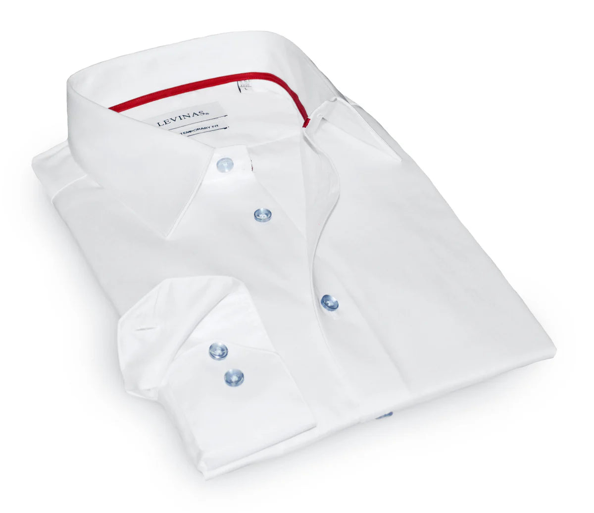 LEVINAS Contemporary Fit Solid Button-Up Shirt in White at Nordstrom Rack, Size Large