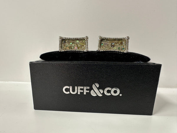 Colorful Rectangular Iridescent Cufflinks