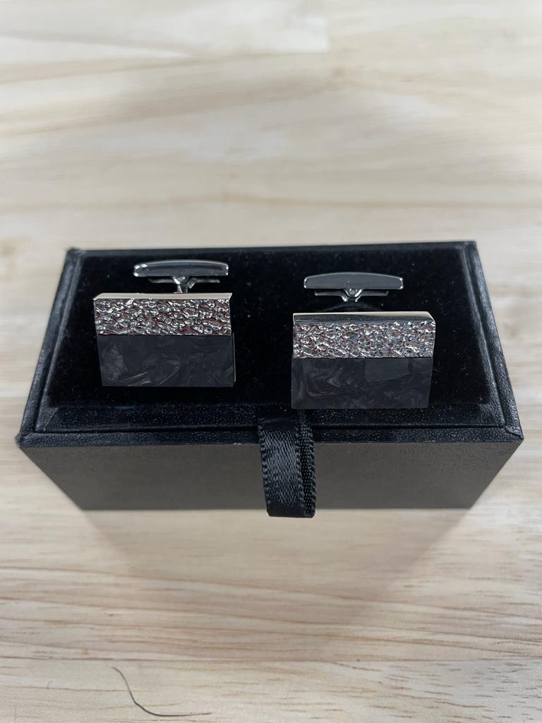 Black & Silver Rugged Edge Cufflinks